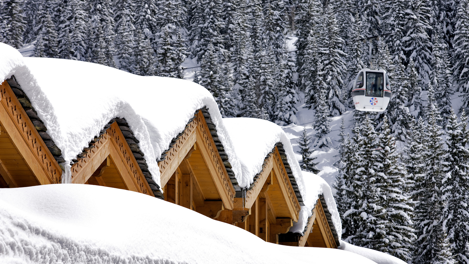 Forest House Lodge Resort Ski Snow Tram Winter 1920x1080
