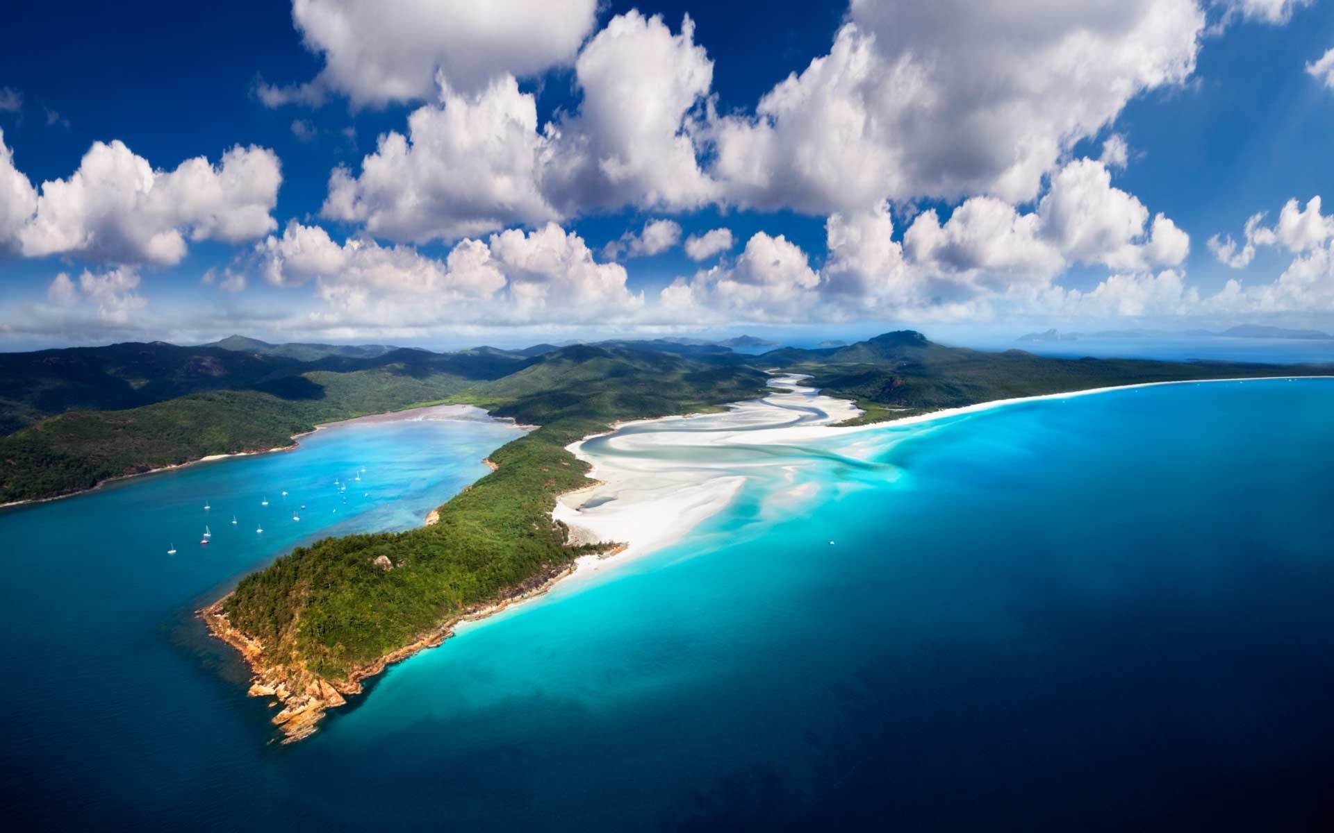 Australia Blue Cloud Earth Island Ocean Queensland Whitsunday Islands 1920x1200