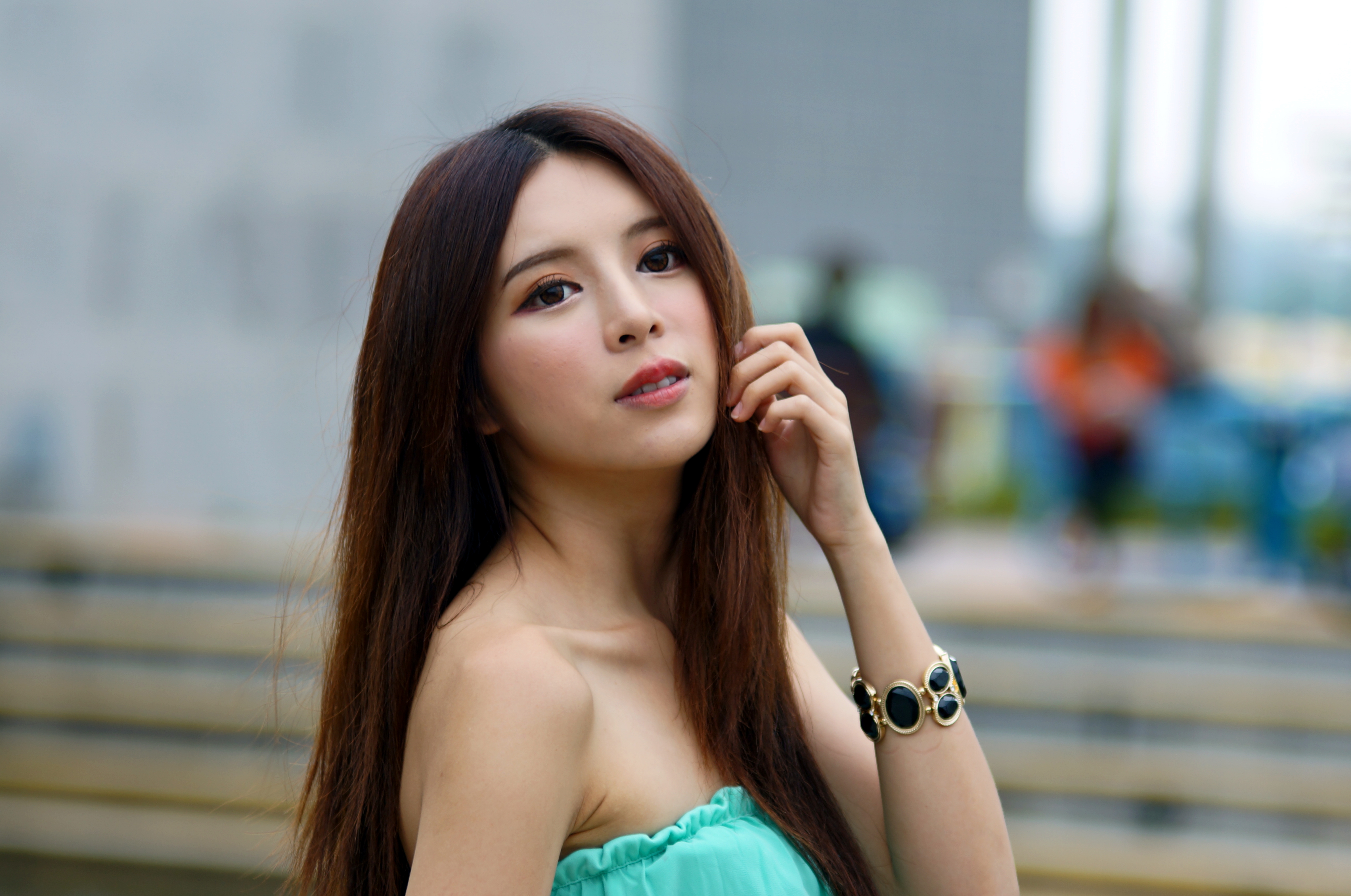 Asian Bokeh Bracelet Face Girl Hong Kong Julie Chang Model Taiwanese Zhang Qi Jun 4759x3158