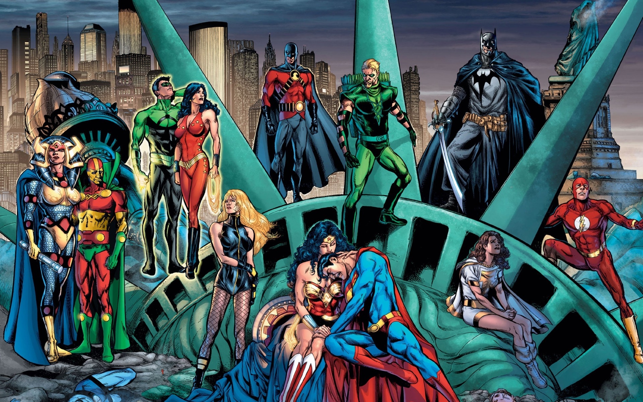 Batman Big Barda Black Canary Dc Comics Flash Green Arrow Green Lantern Justice League Mister Miracl 2560x1600