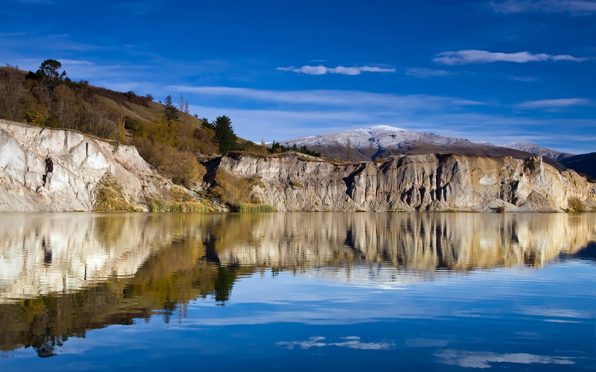 Lake Mountain Reflection Rock Scenic Water 1920x1200