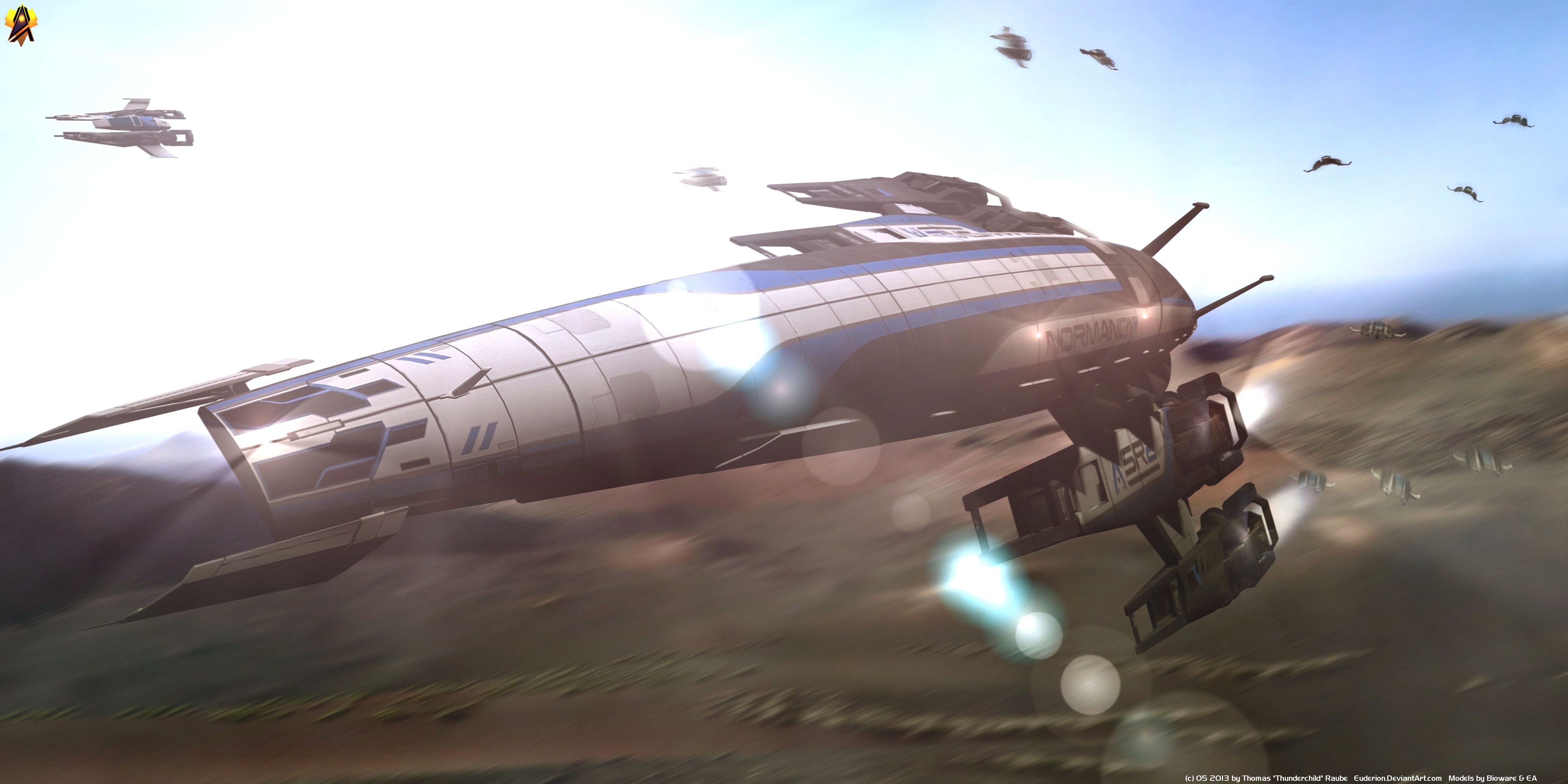 Mass Effect Normandy Sr 2 Sci Fi Starship 4400x2200