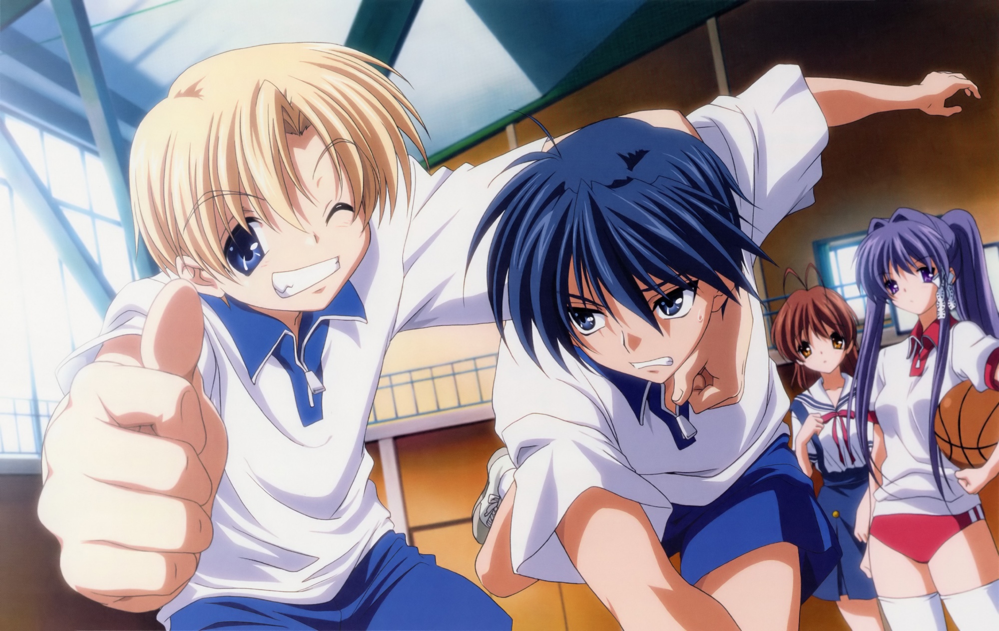 Anime Clannad Kyou Fujibayashi Nagisa Furukawa Tomoya Okazaki Youhei Sunohara 2000x1264