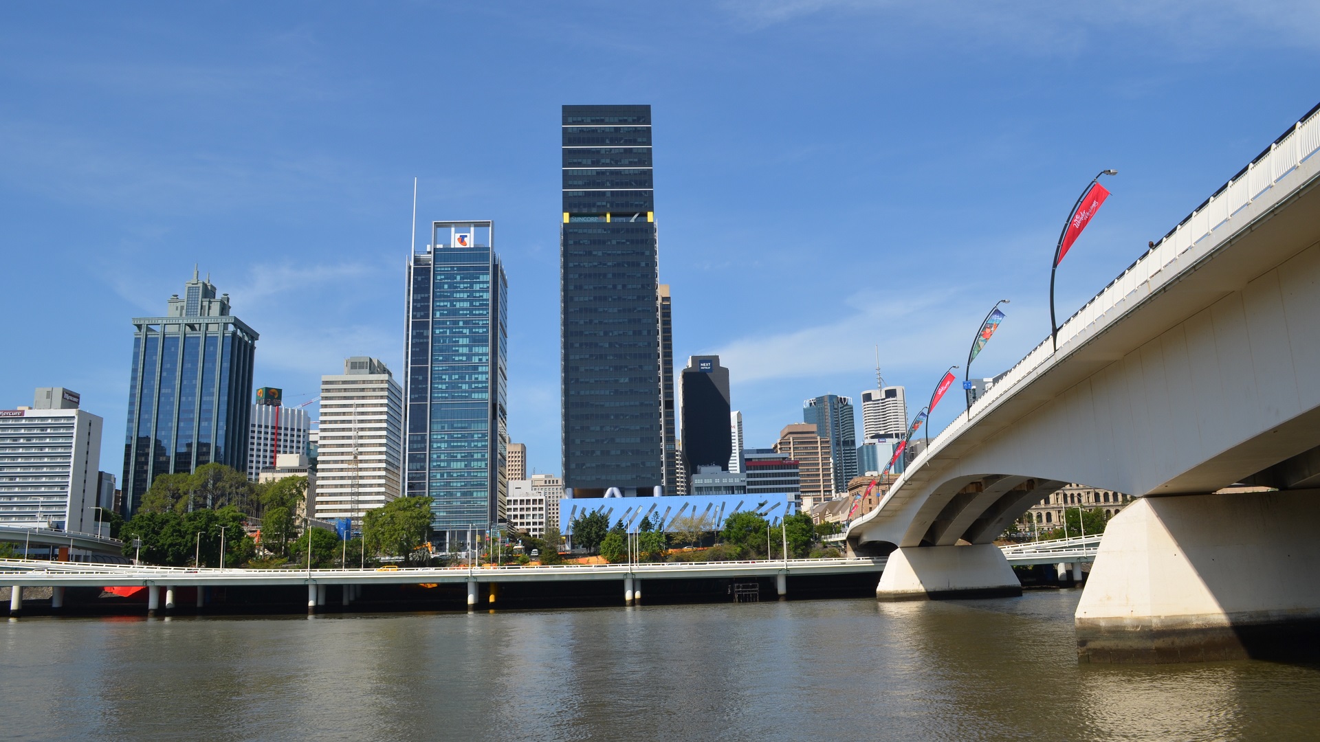 Bridge Brisbane Building City River Skyscraper State Law Building Brisbane Victoria Bridge 1920x1080