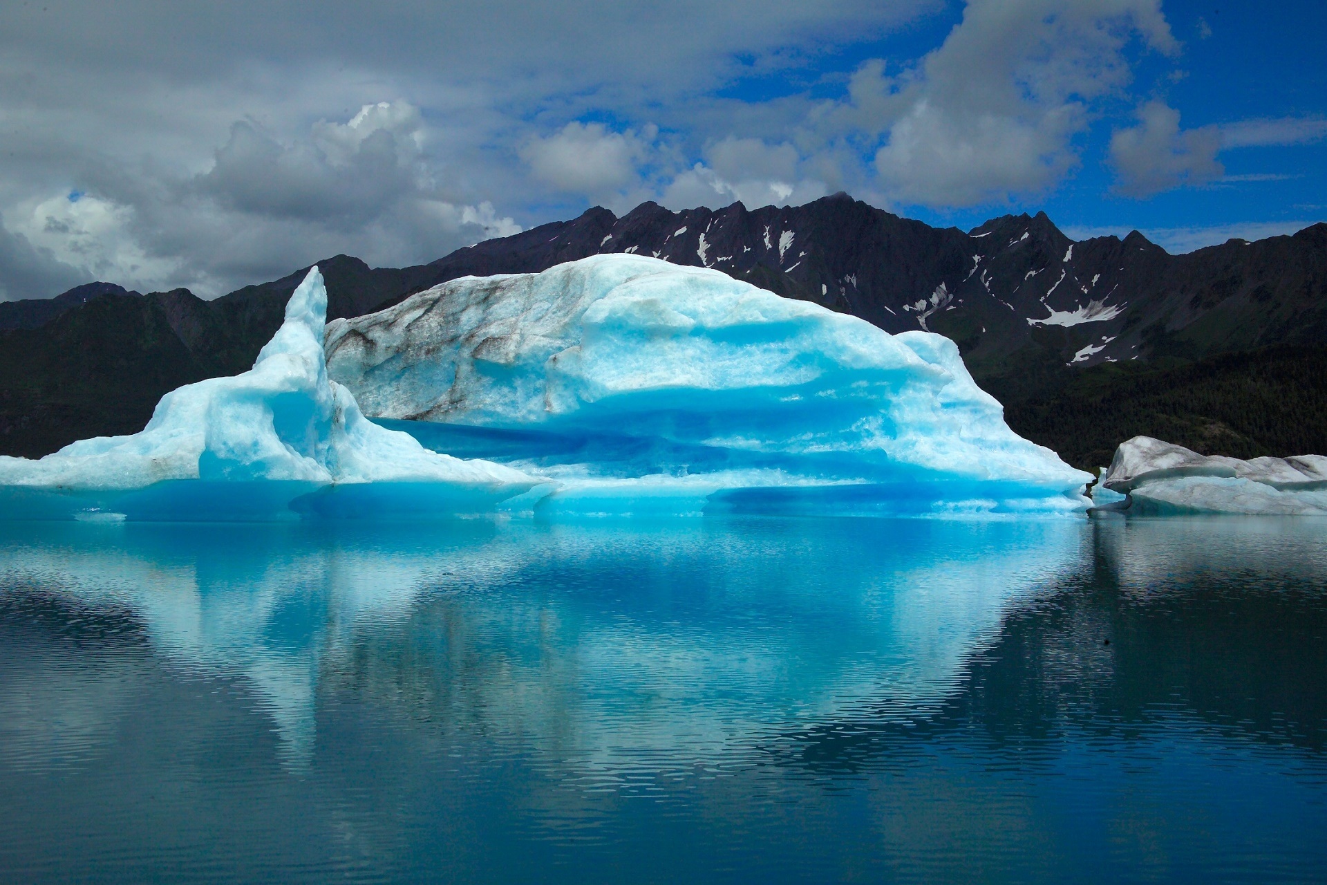 Glacier Ice Landscape Mountain National Park Ocean Reflection Usa 1920x1280